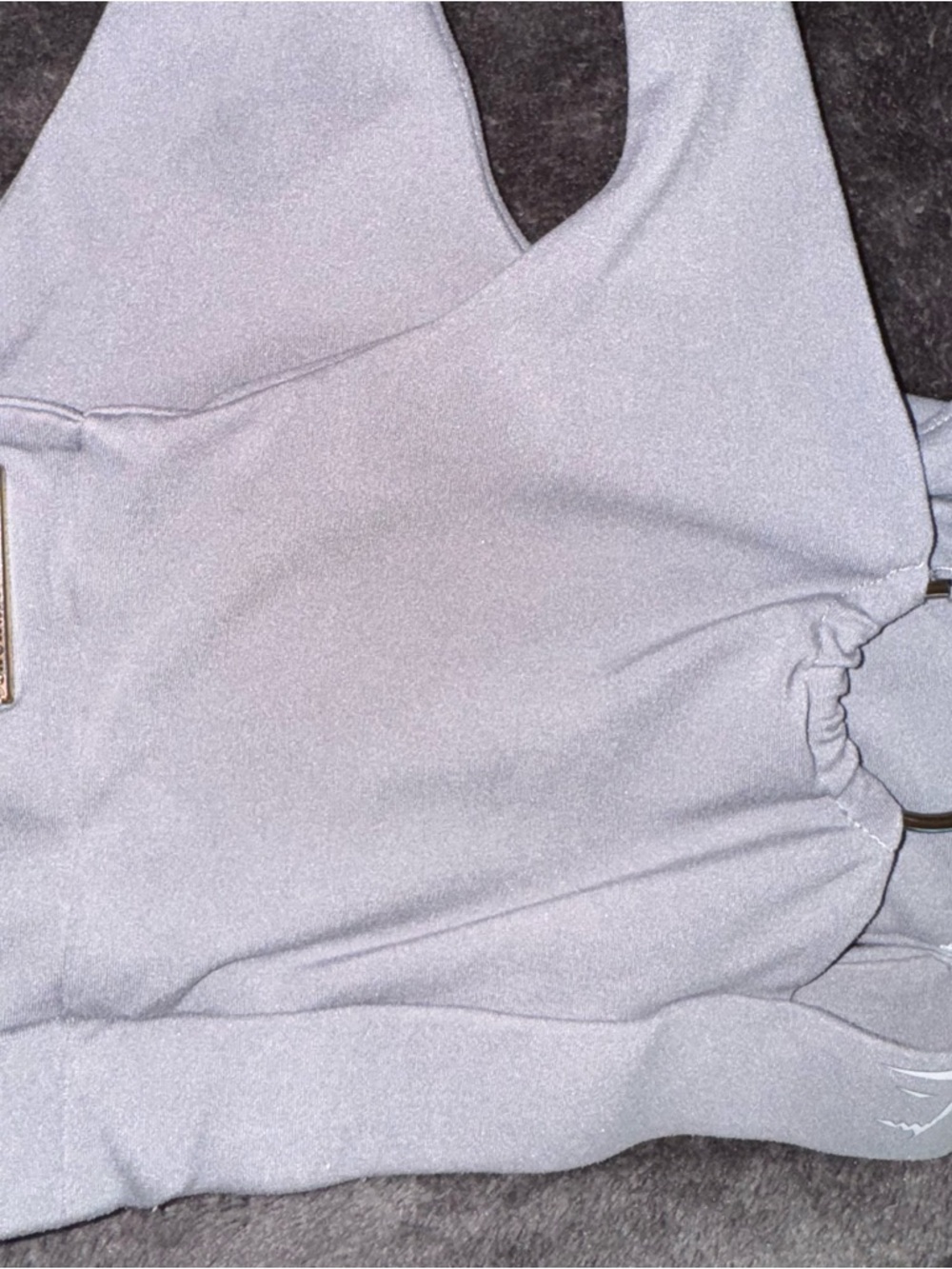Gymshark Women’s Gray Sports Bra Cutout Crop Top size Medium - Large - Picture 7 of 7